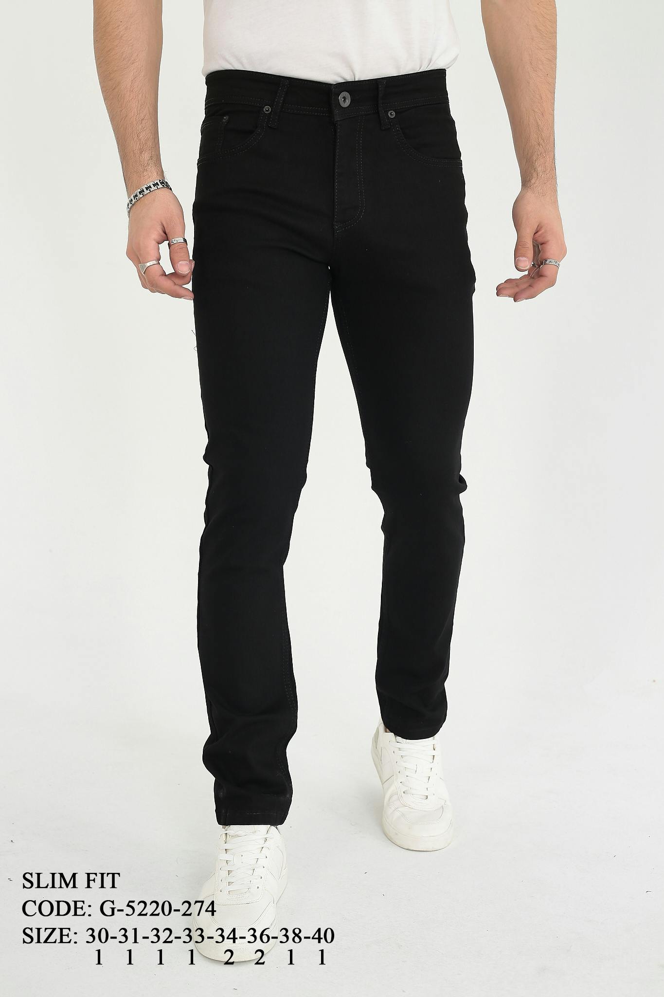 D'Vision Slim Fit Erkek Kot Pantolon Siyah Jean G5220274