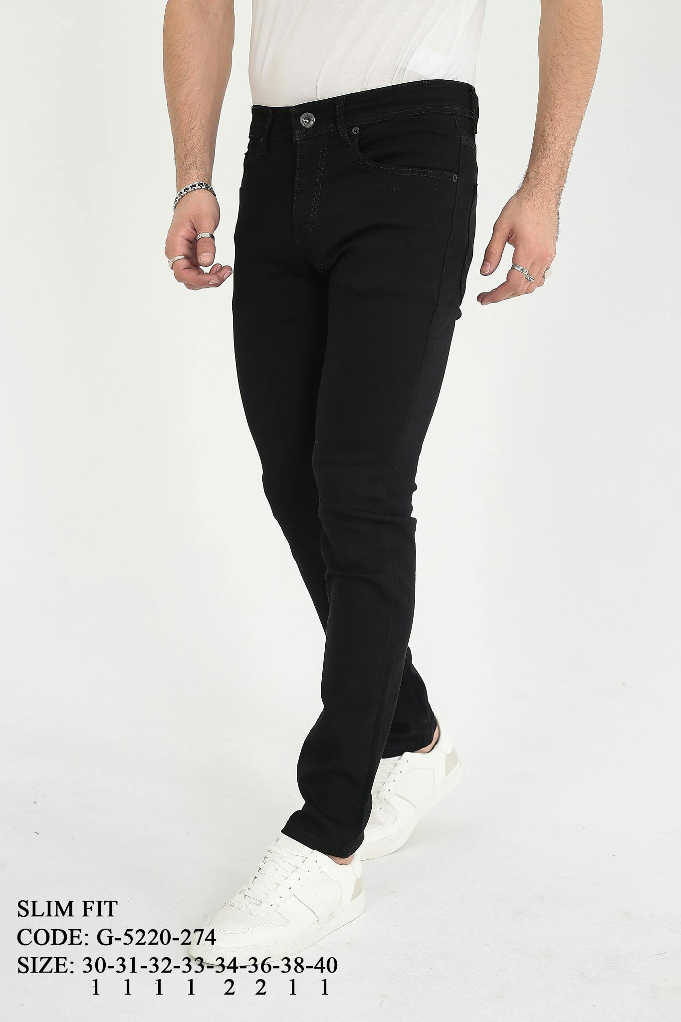 D'Vision Slim Fit Erkek Kot Pantolon Siyah Jean G5220274-2