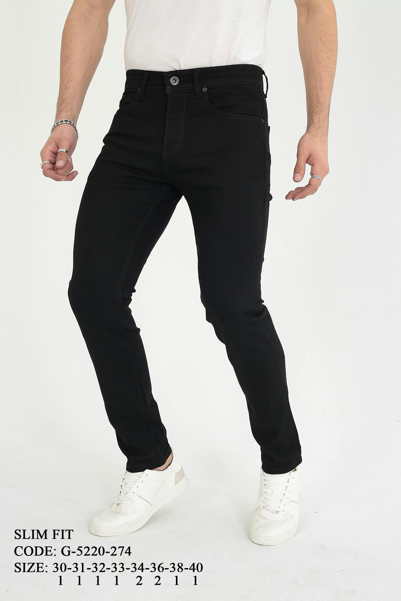 D'Vision Slim Fit Erkek Kot Pantolon Siyah Jean G5220274-3