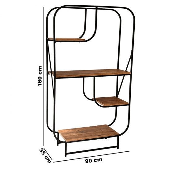 Dekoratif Metal Oval Kitaplık Raf 5305-1