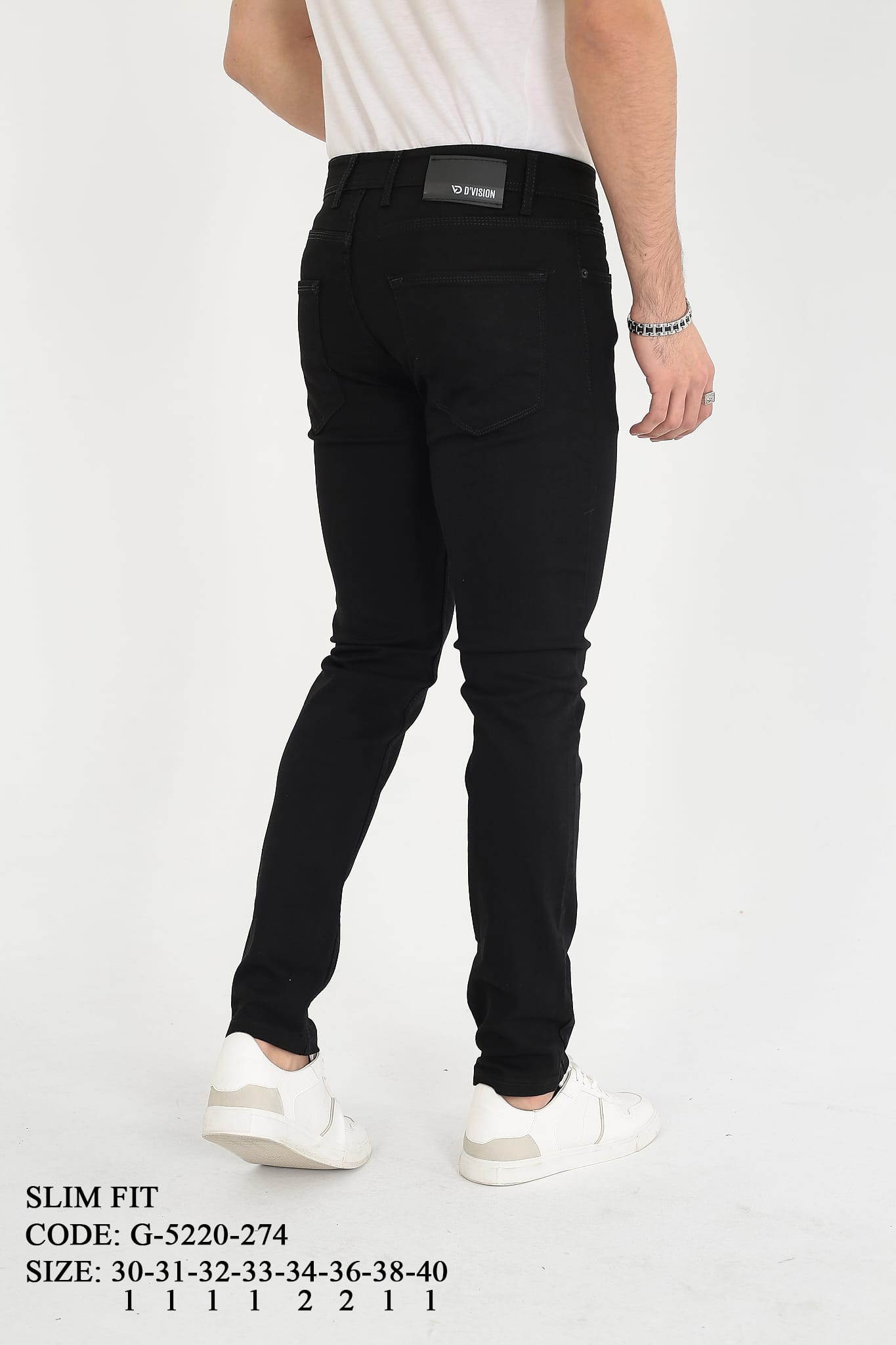 D'Vision Slim Fit Erkek Kot Pantolon Siyah Jean G5220274-4