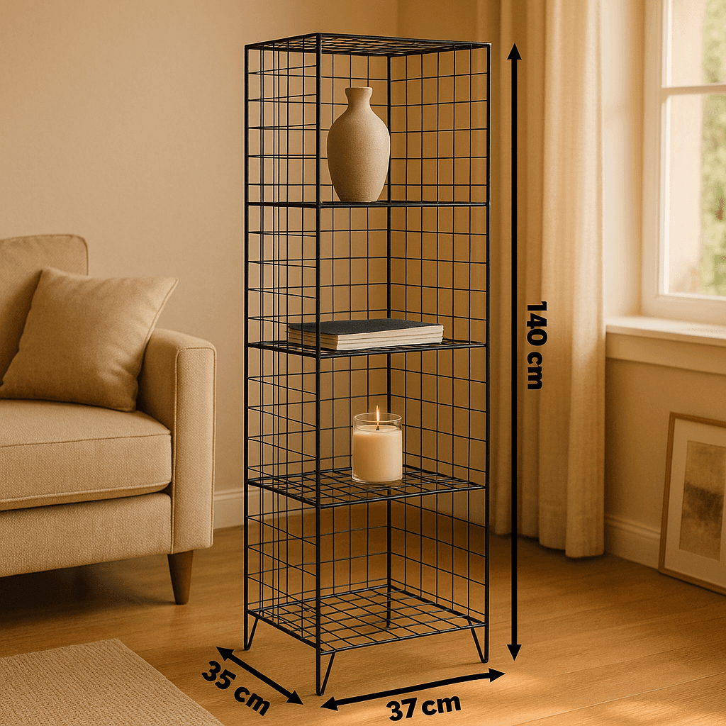 Tel Kitaplık Raf Dolap Dekoratif Kitaplık 5045